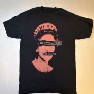 Sex Pistols God Save The Queen Punk Graphic Tee Black Short Sleeve Size Small